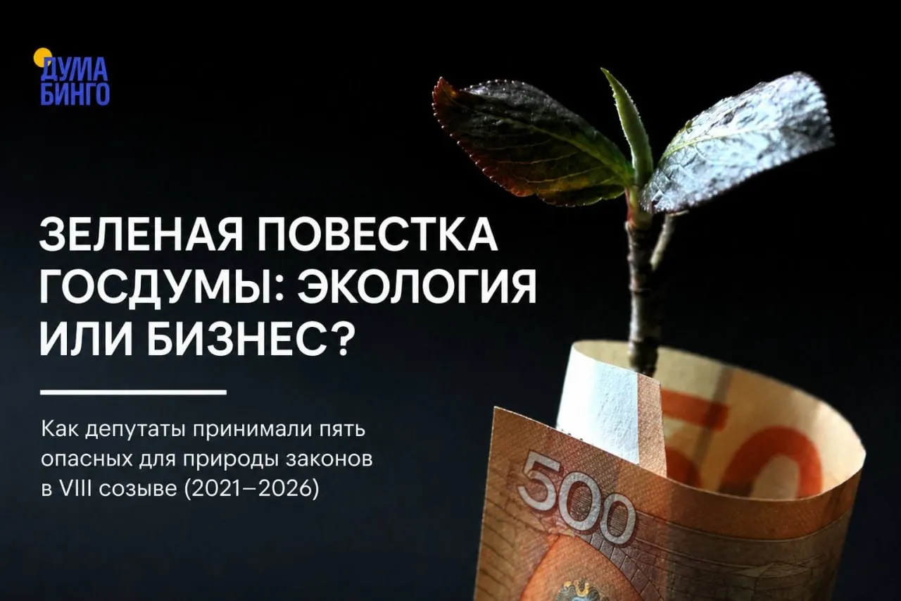 За последние годы Госдума приняла ряд законов, ослабляющих экологическую защиту. Большинство решений прошло при поддержке «Единой России», но в отдельных случаях были дискуссии и голосования «против».