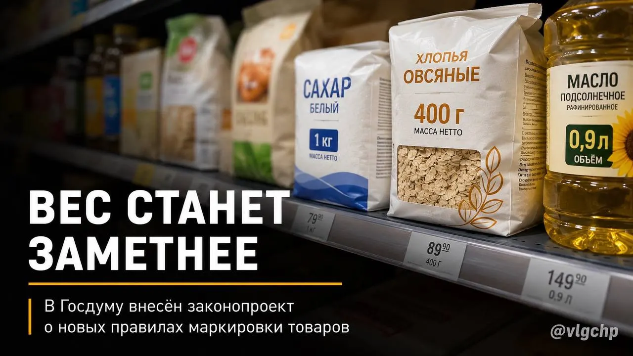 Законопроект требует крупного указания веса и объёма на лицевой стороне упаковки; при уменьшении содержимого упаковку тоже предстоит уменьшать. Пока это инициатива.