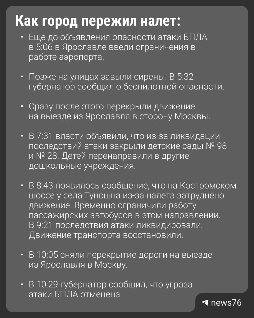 В Ярославской области произошла атака беспилотников: погиб один человек, 27 пострадали.