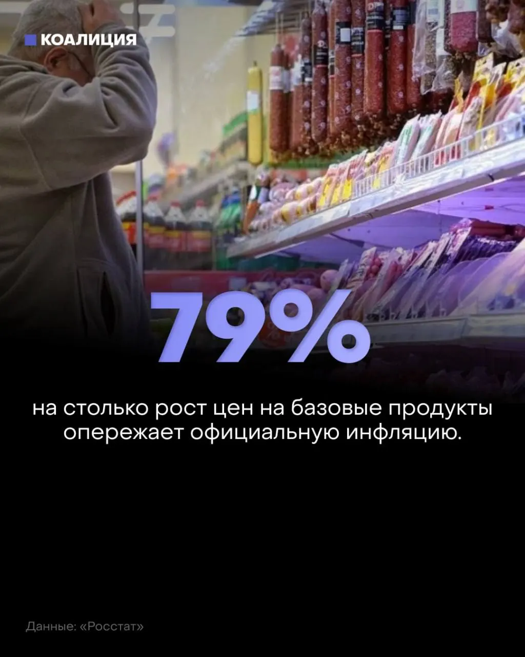 Базовый набор продуктов за полугодие подорожал значимо, доля расходов на еду достигает рекордных уровней — население вынуждено экономить на покупках.