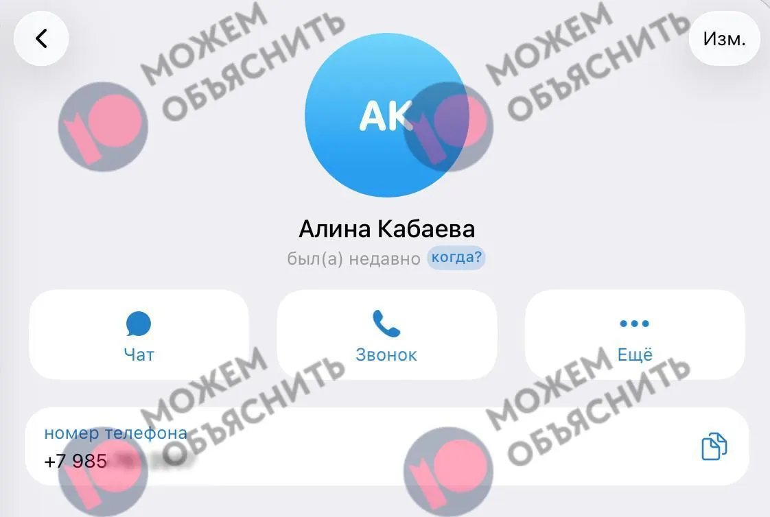 В материалах утечек упоминается номер, связанный с Алиной Кабаевой, и описываются меры ограничения Telegram в России.